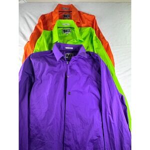 Express 1MX Dress Shirt Mens M Neon Orange Lime Purple Excellent Fitted 3 Pack